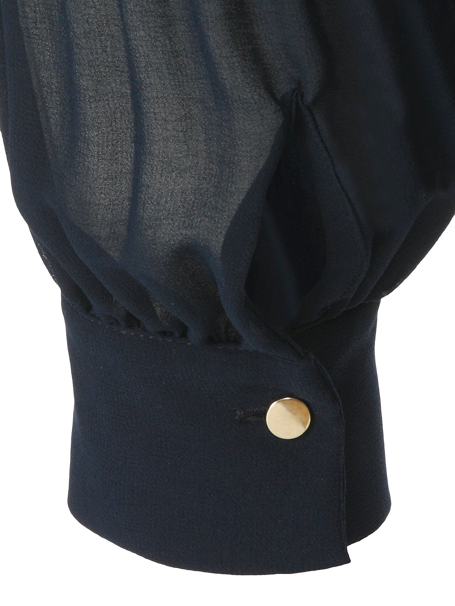 Bluse V-Ausschnitt 1/1 Arm Plissee (Navy)