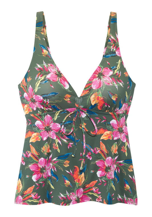 LASCANA Bügel-Tankini-Top (Oliv Print)