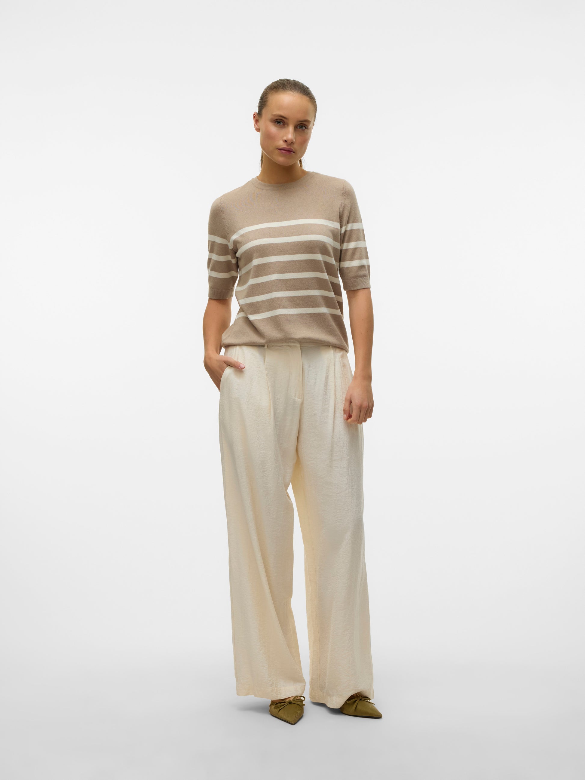 Vmsaba Plain Ss O-neck Pullover Ga Noos (Silver Min)