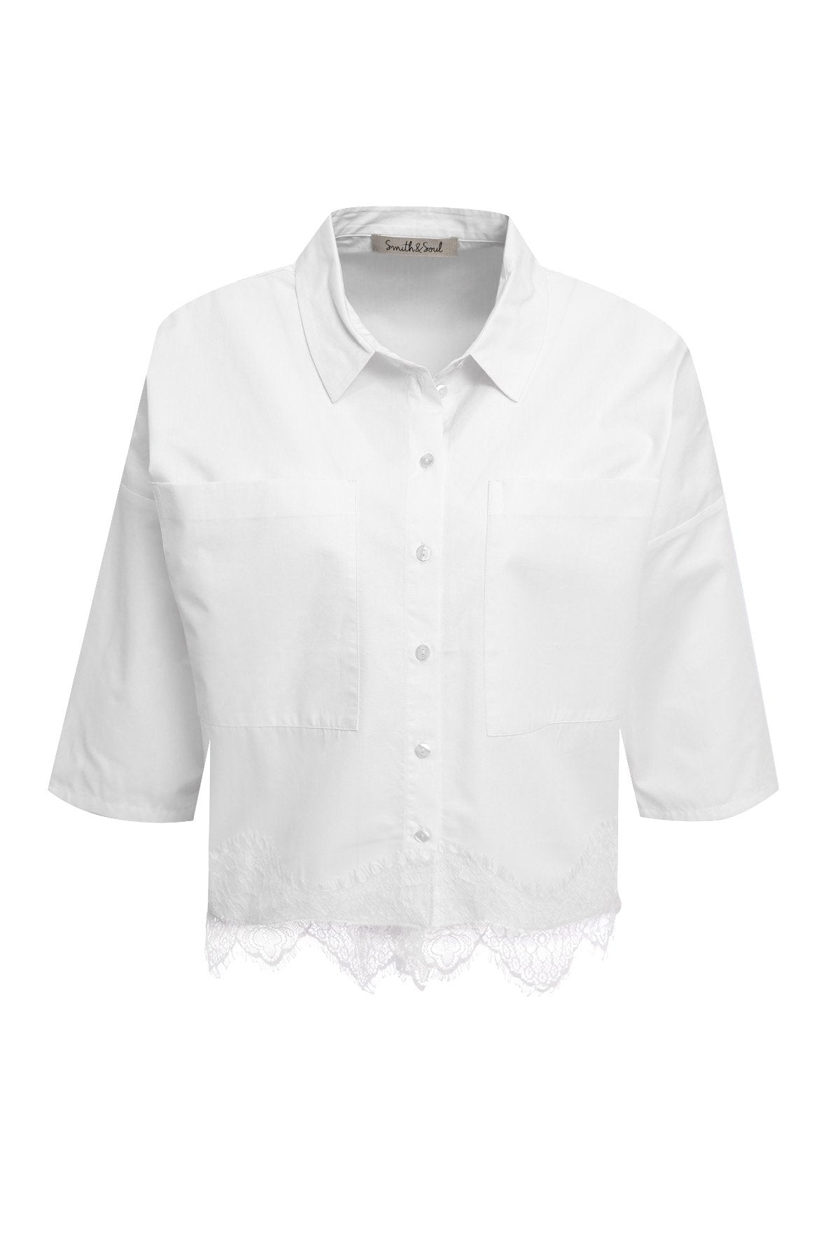 Cropped Lace Blouse (Offwhite)