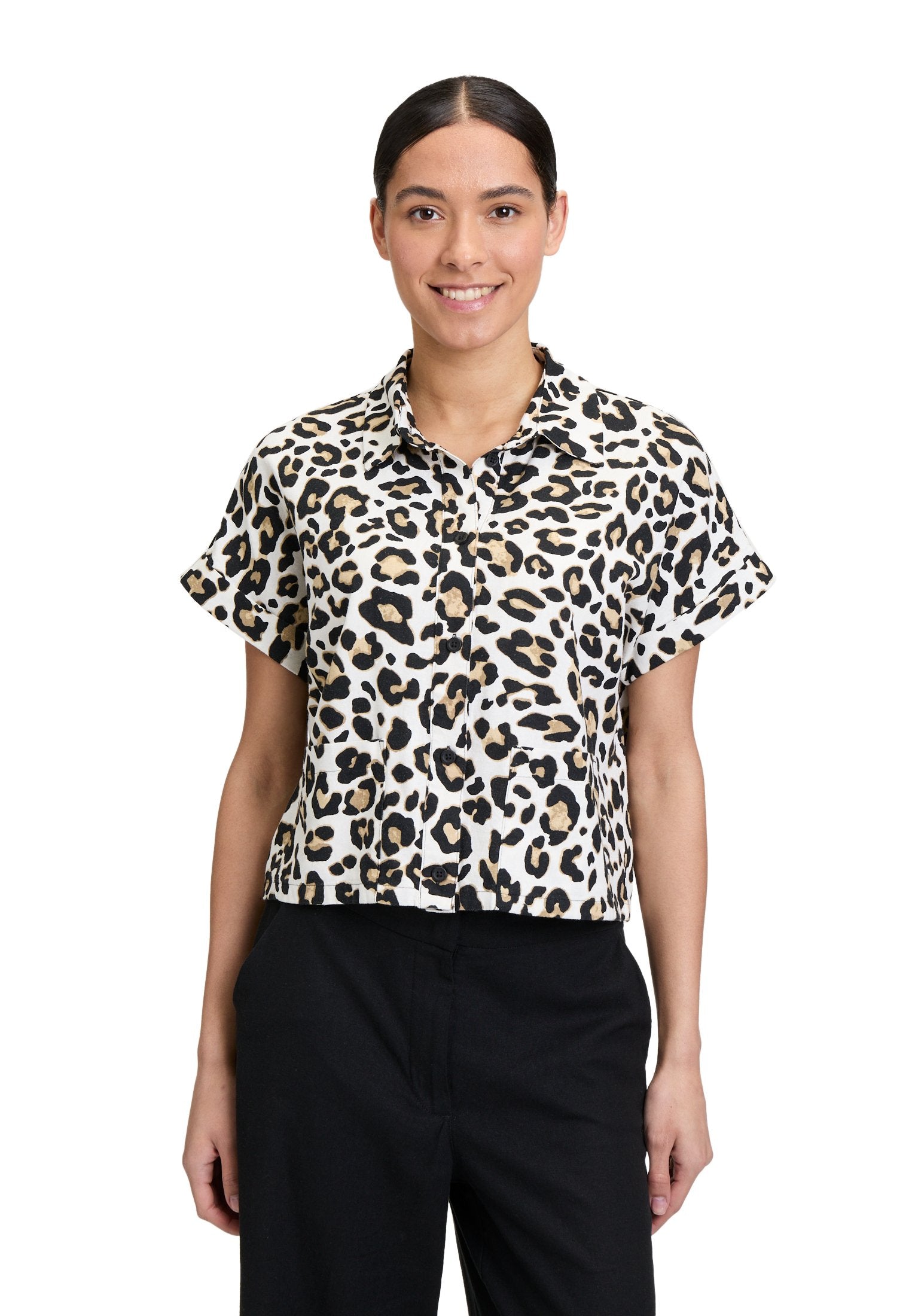 Hemdbluse (Cream/black)