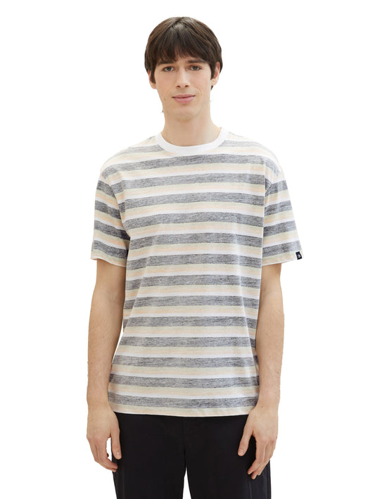 relaxed striped t-shirt (Black Multi St)