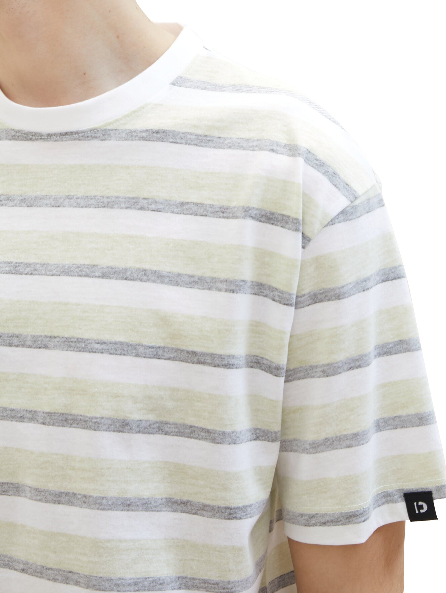 relaxed striped t-shirt (Green Multi St)