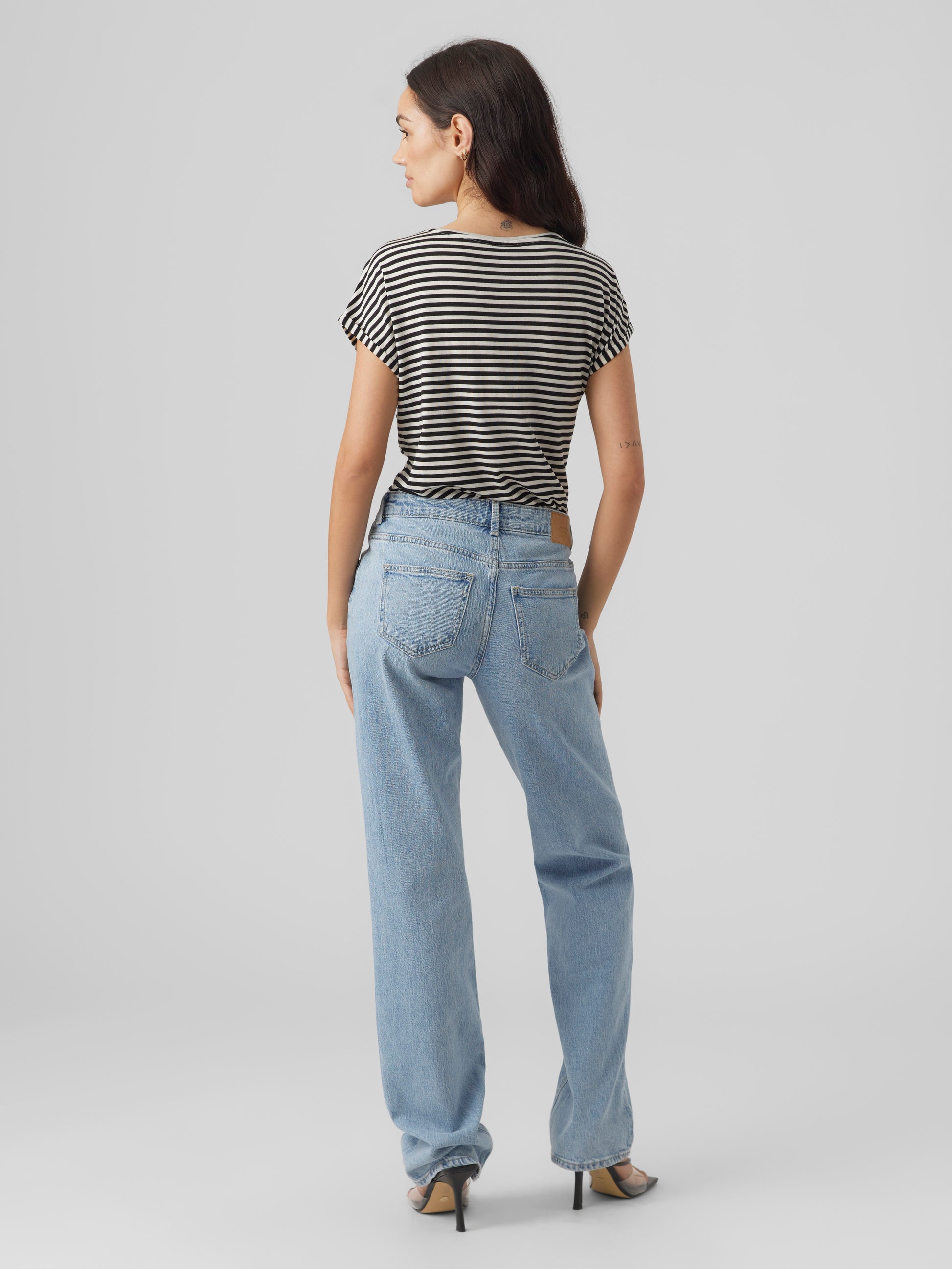 Vmava Plain Ss Top Stripe Ga Jrs  Noos (Black/pris)