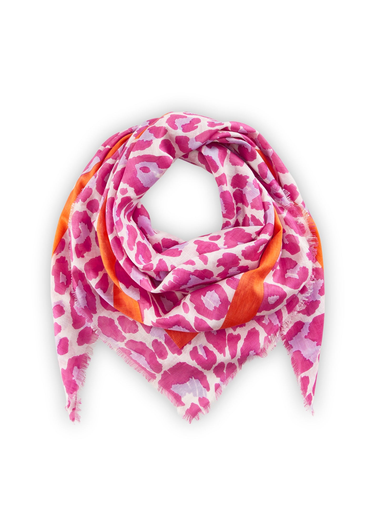 Tuch aus Biobaumwolle mit Leo- Muster (Pin2 Pink)