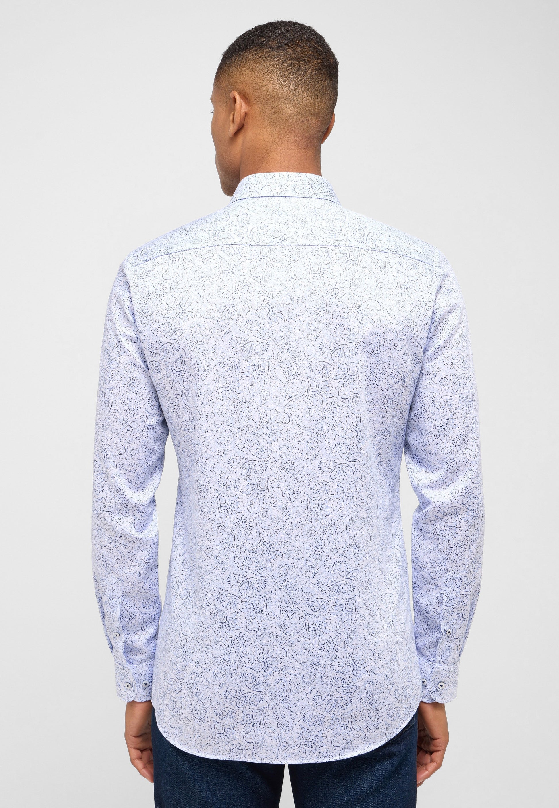 Hemd Twill Langarm (Mittelblau)