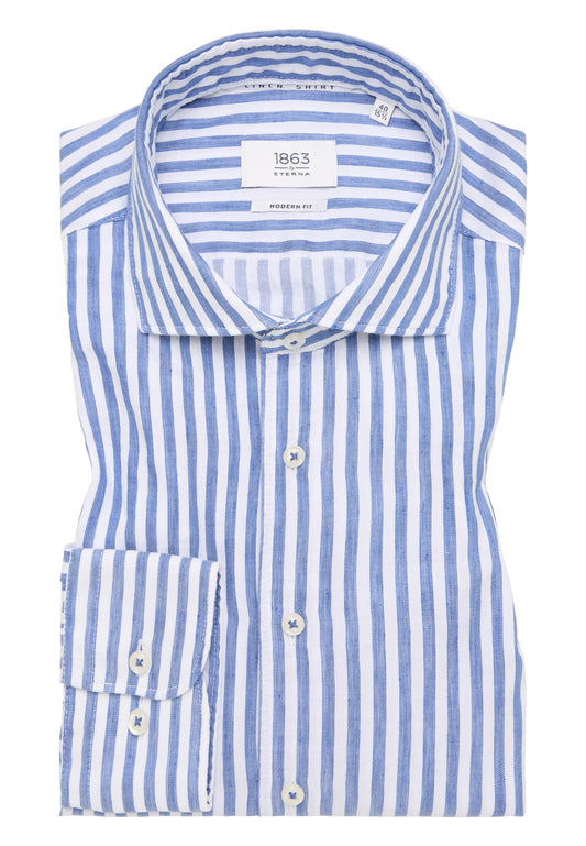 Linen Shirt Twill Langarm (Marine)