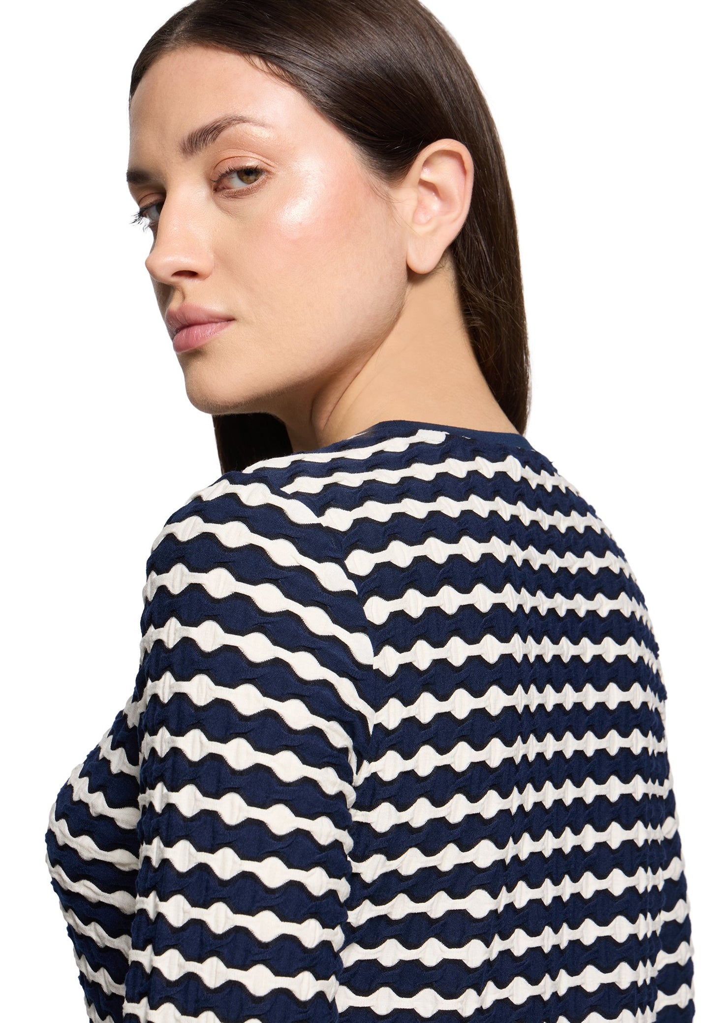 Basic Shirt (Dark Blue/cream)