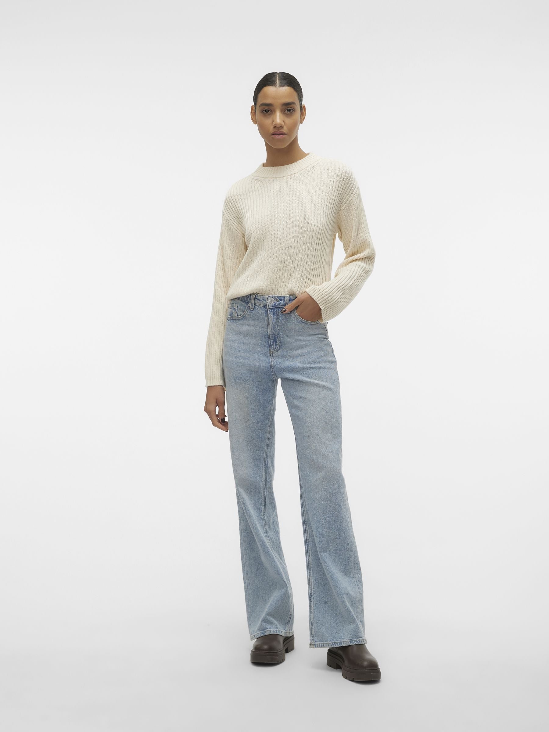 Vmhilde Ls O-neck Short Pullover Noos (Birch)