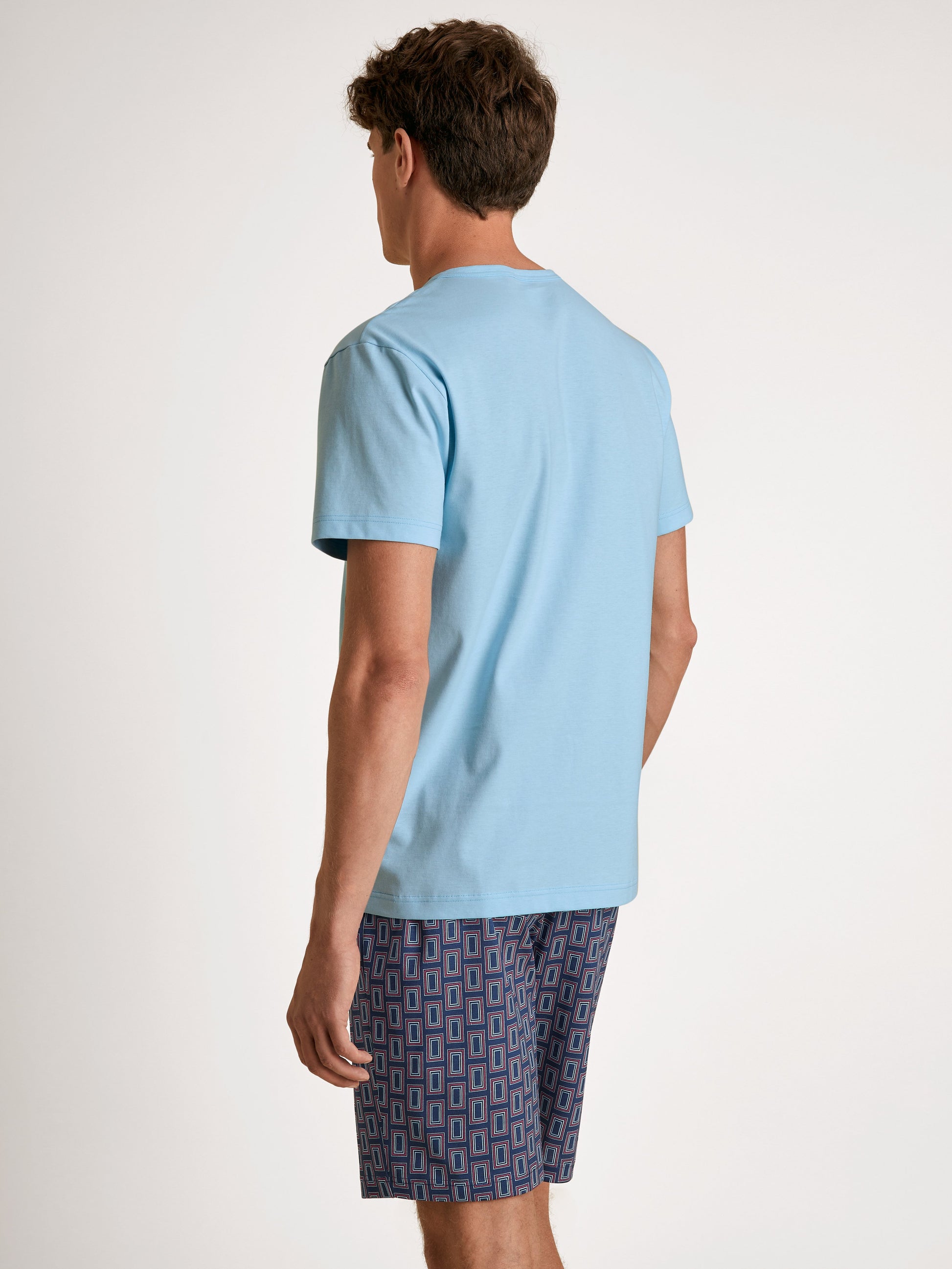 HERREN Pyjama kurz (Cascade Blue)