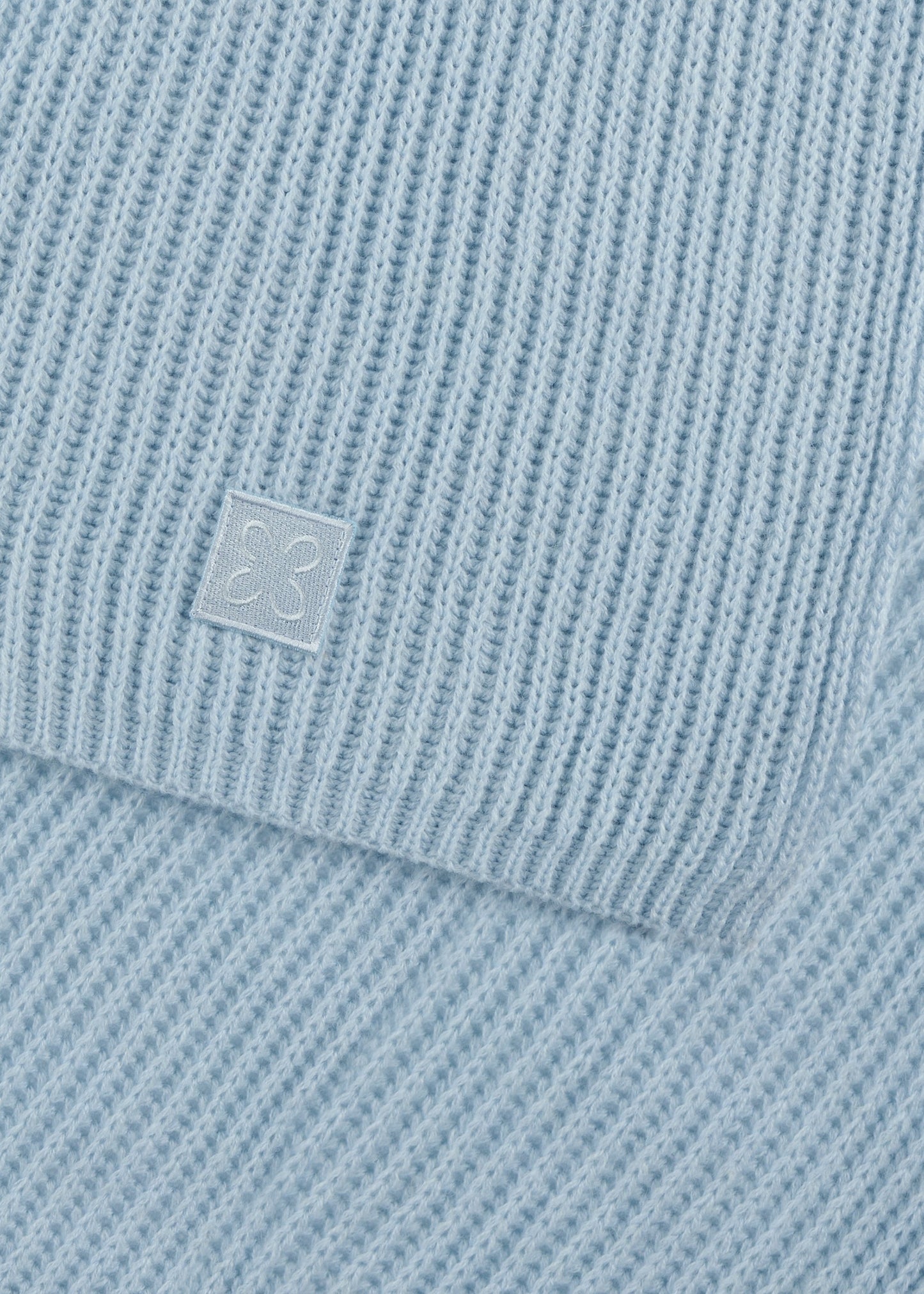 Schal in weicher Wollmischung aus Rippenstrick (Blu1 Blau)