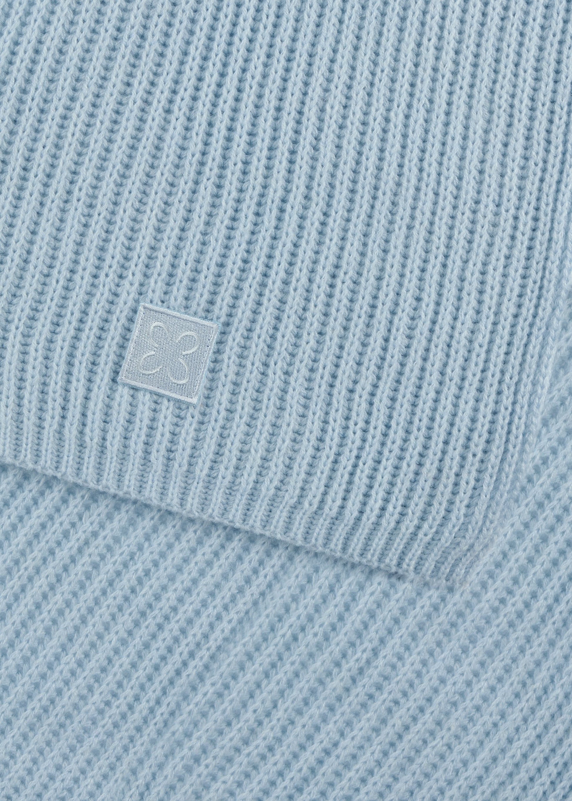 Schal in weicher Wollmischung aus Rippenstrick (Blu1 Blau)