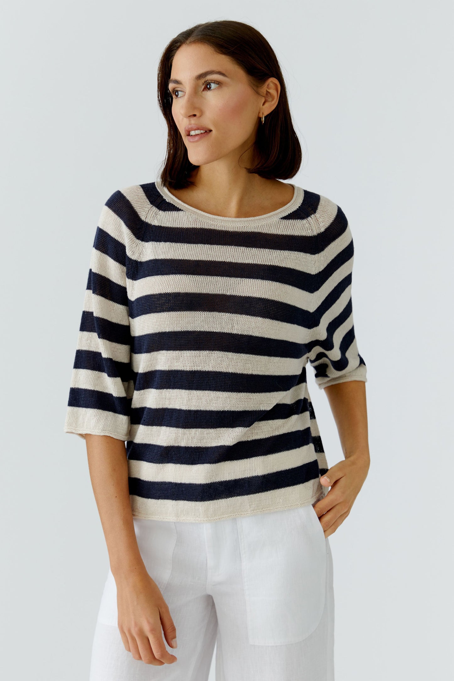 Leinen Pullover (Lt Stone Blue)