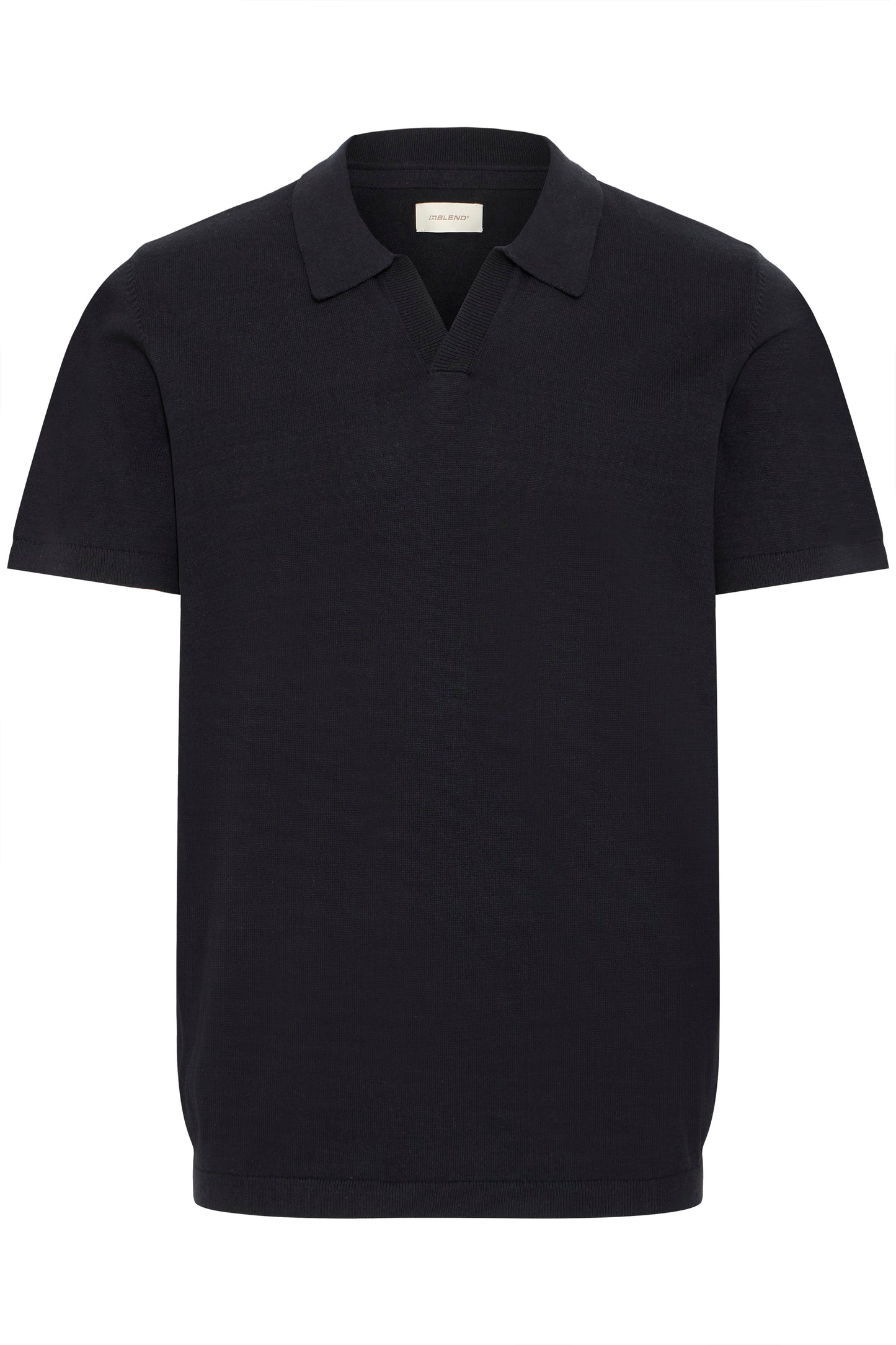 Bhbray Knit Polo Split Neck (Black Beauty)