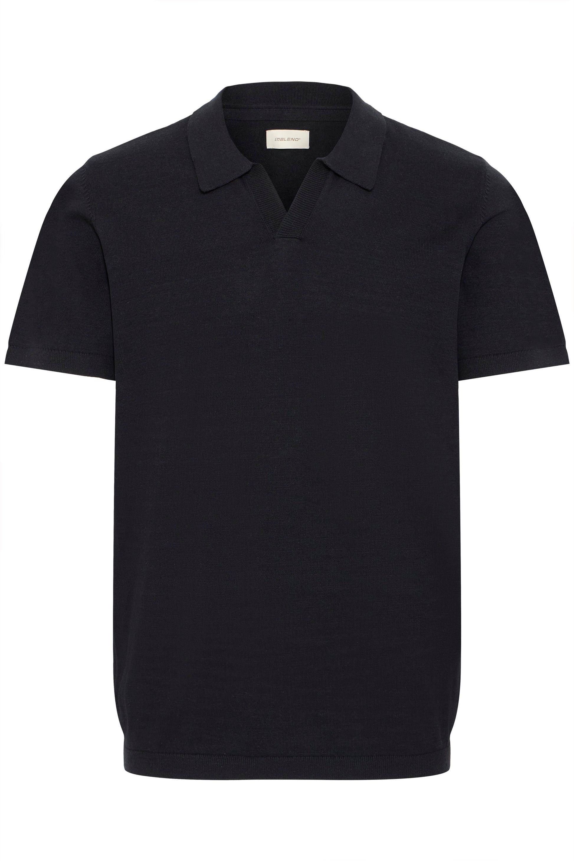 Bhbray Knit Polo Split Neck (Black Beauty)