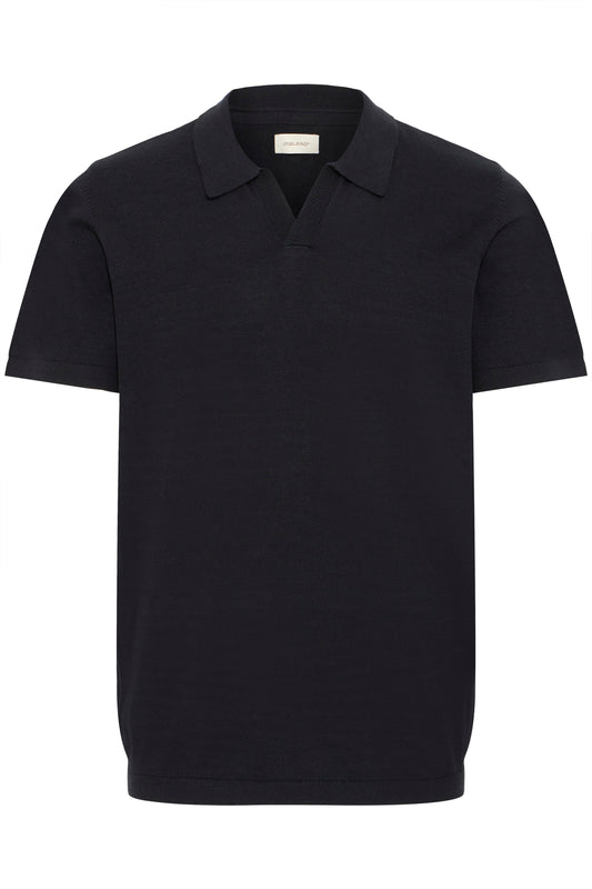 Bhbray Knit Polo Split Neck (Black Beauty)