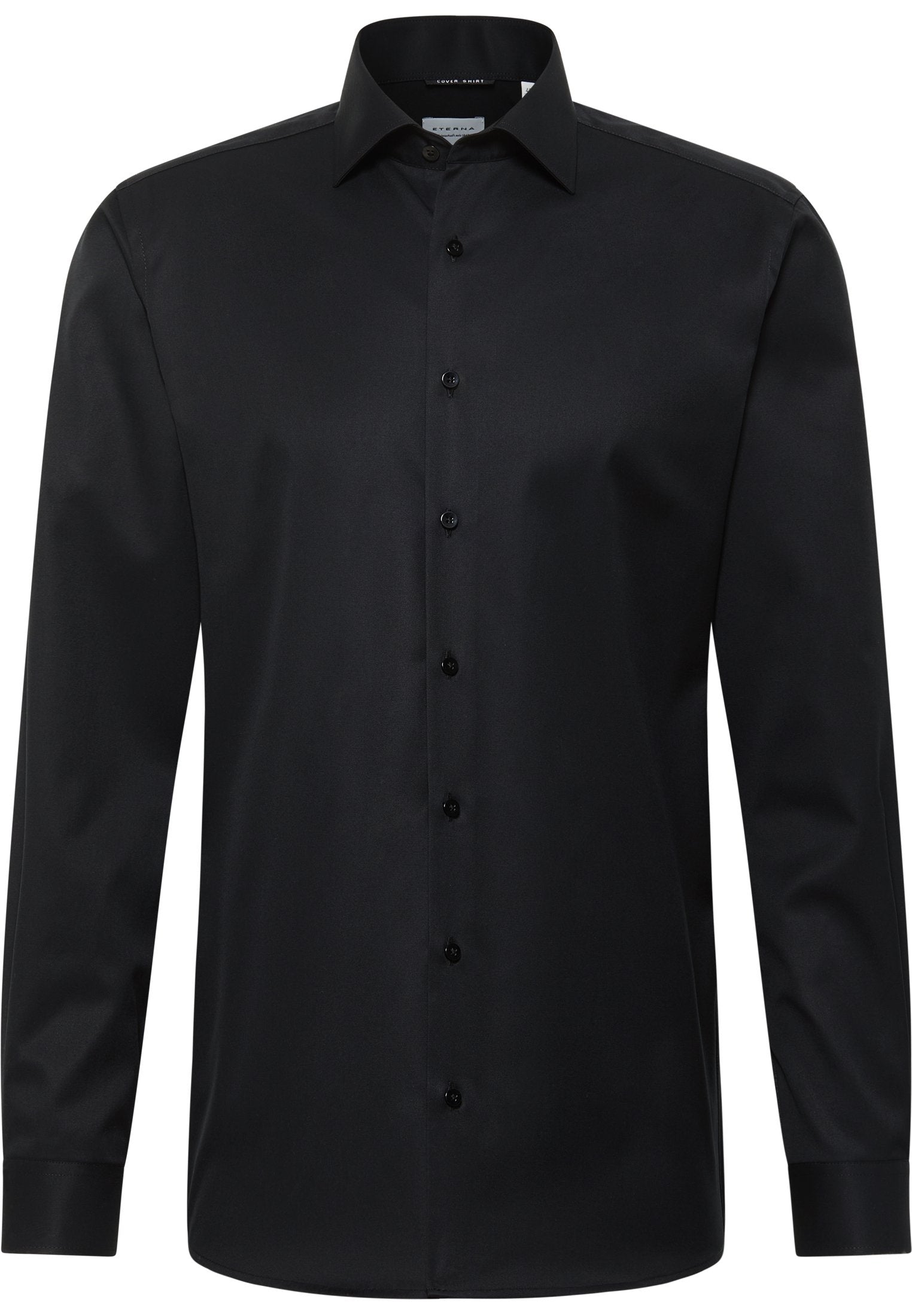 ETERNA unifarbenes Cover Shirt MODERN FIT (Schwarz)