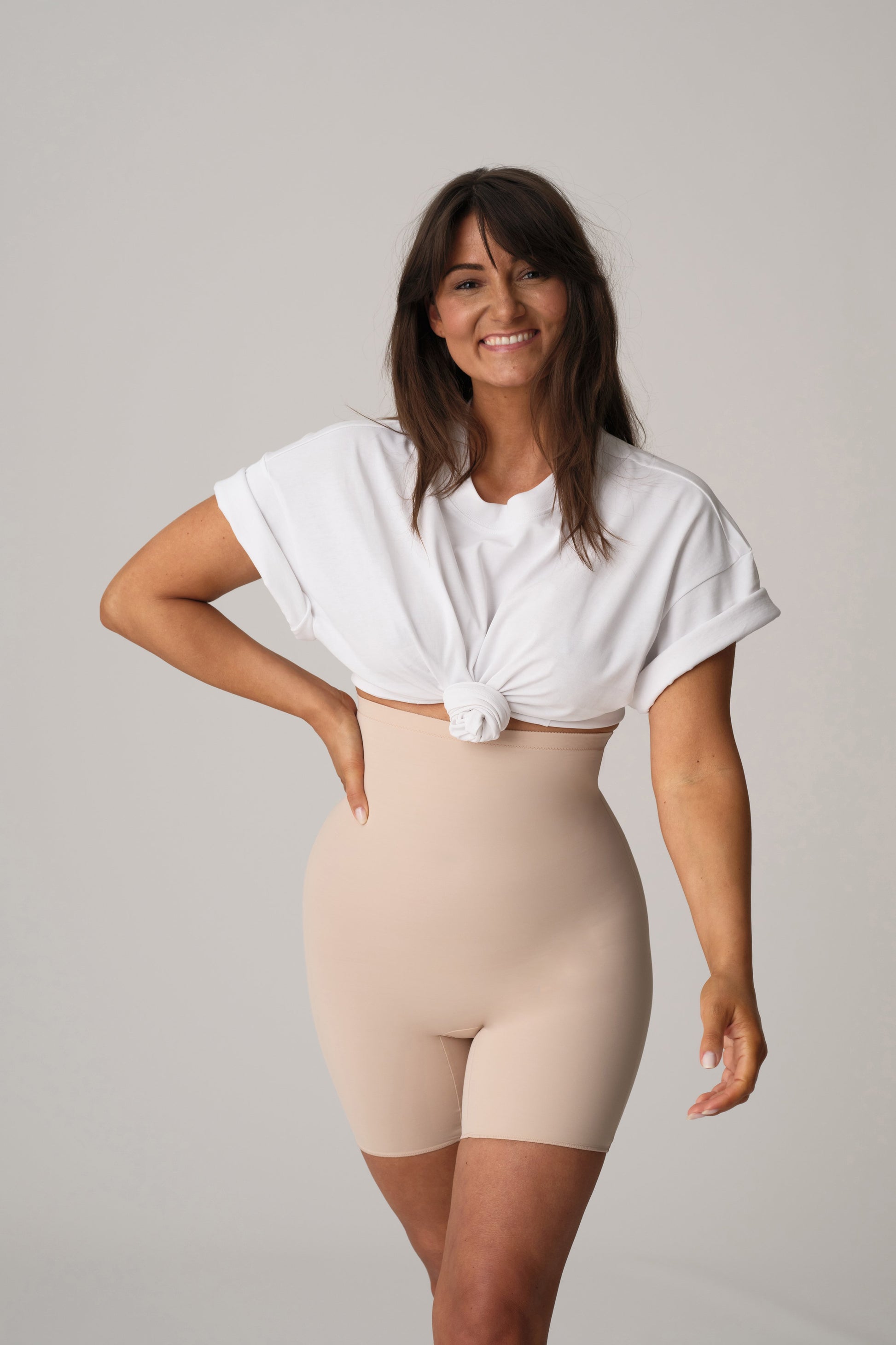 PERLE caffé latte Shapewear Bodyshaper mit Bein (Cal)