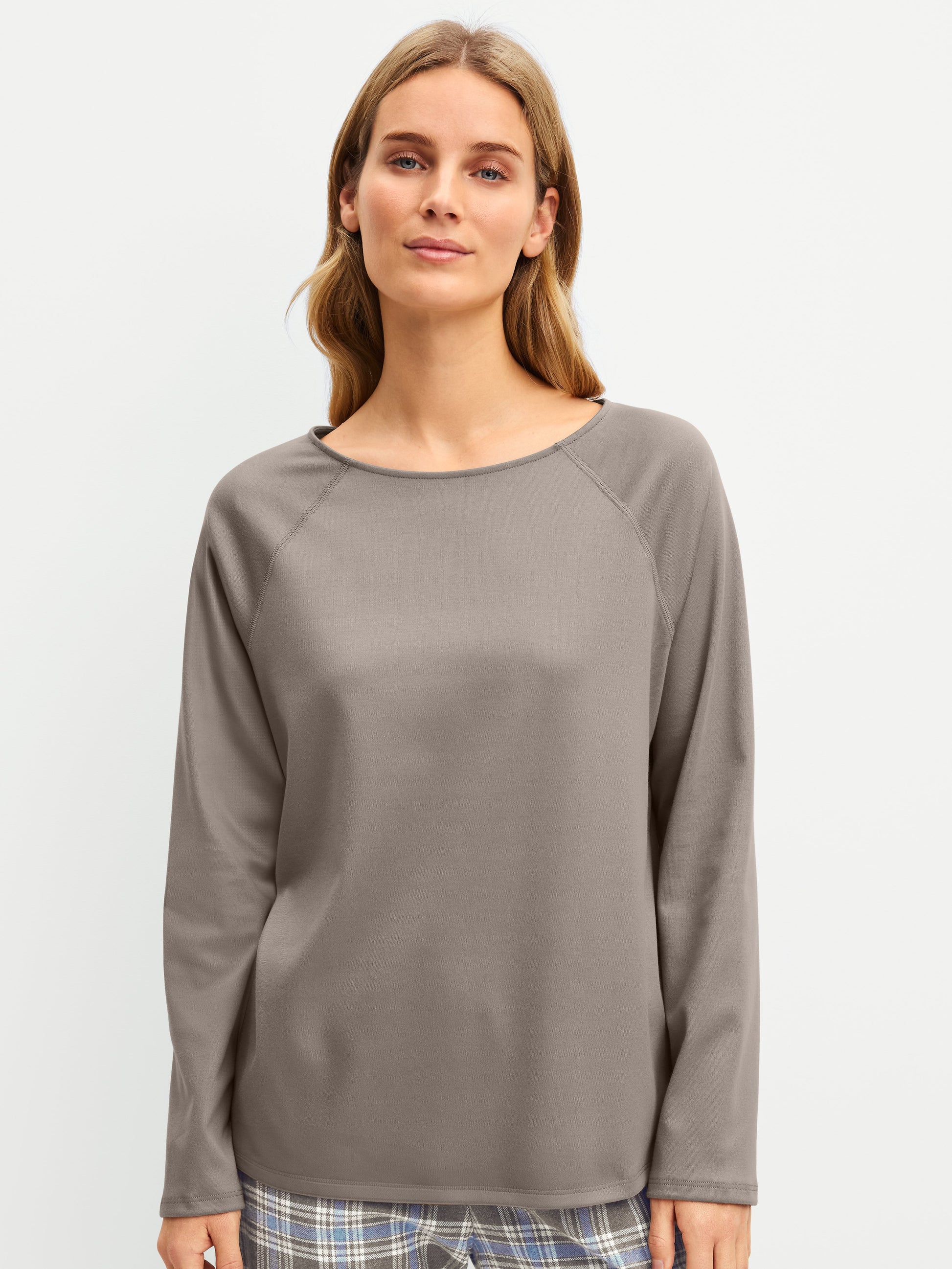 DAMEN Shirt langarm (Truffle Mousse)