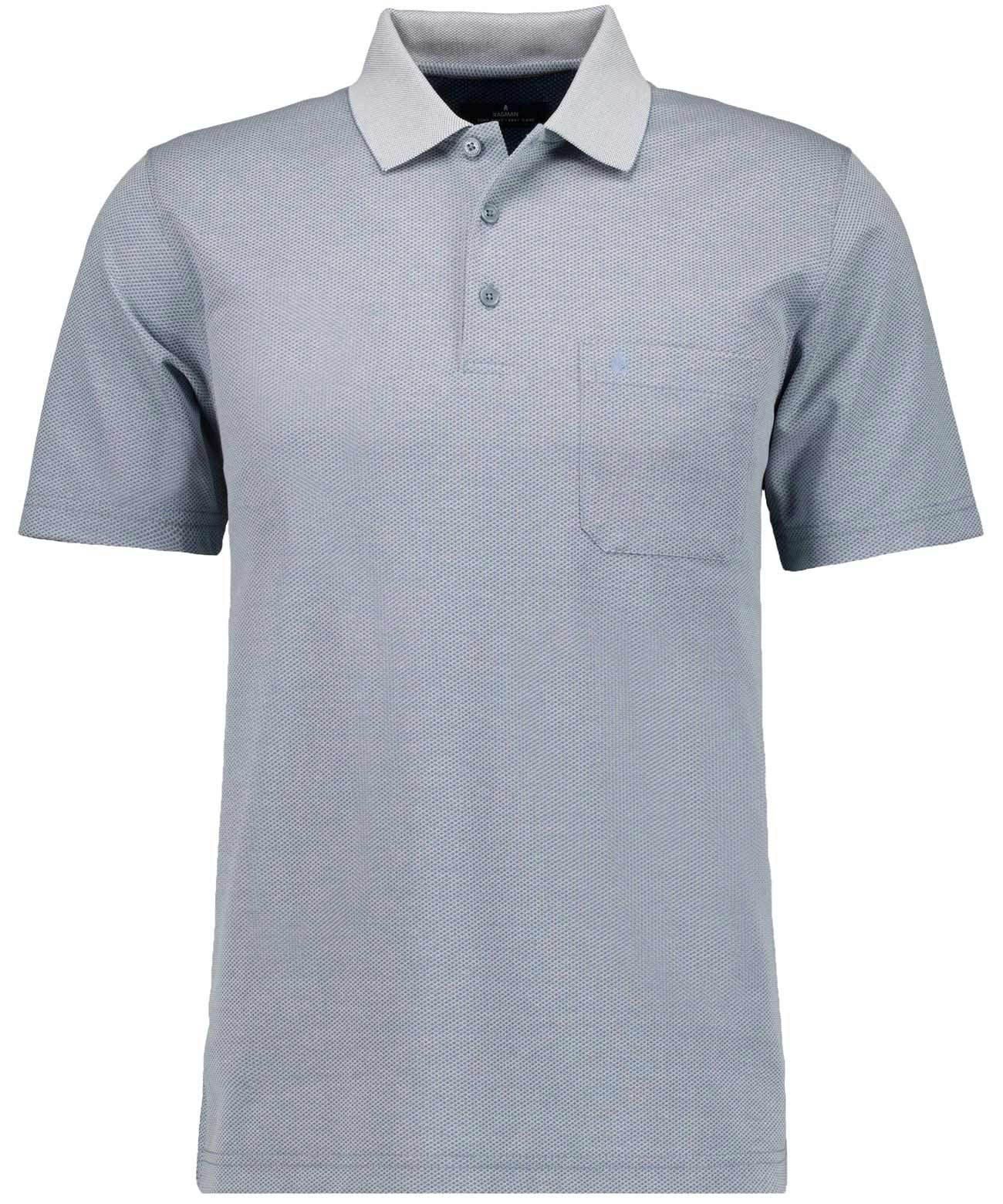 Softknit-Polo "Fischernetz" (Hellblau)