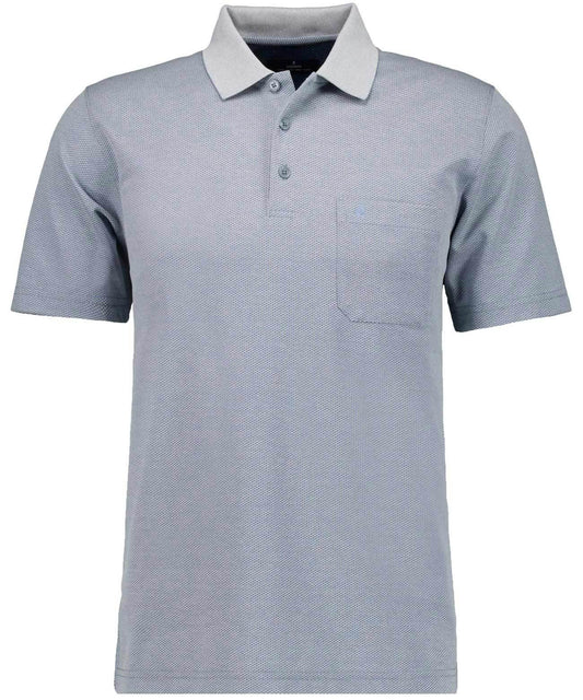 Softknit-Polo "Fischernetz" (Hellblau)