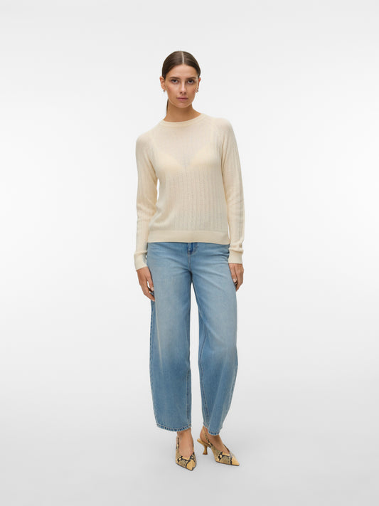 Vmnewlex Pointelle Ls O-n Pullover Noos (Birch)