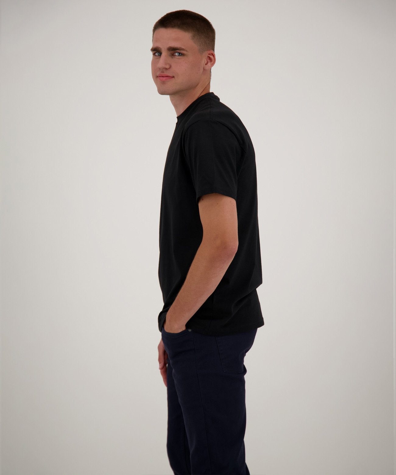 RAGMAN Doppelpack - 2 T-Shirts mit Rundhals (Schwarz)