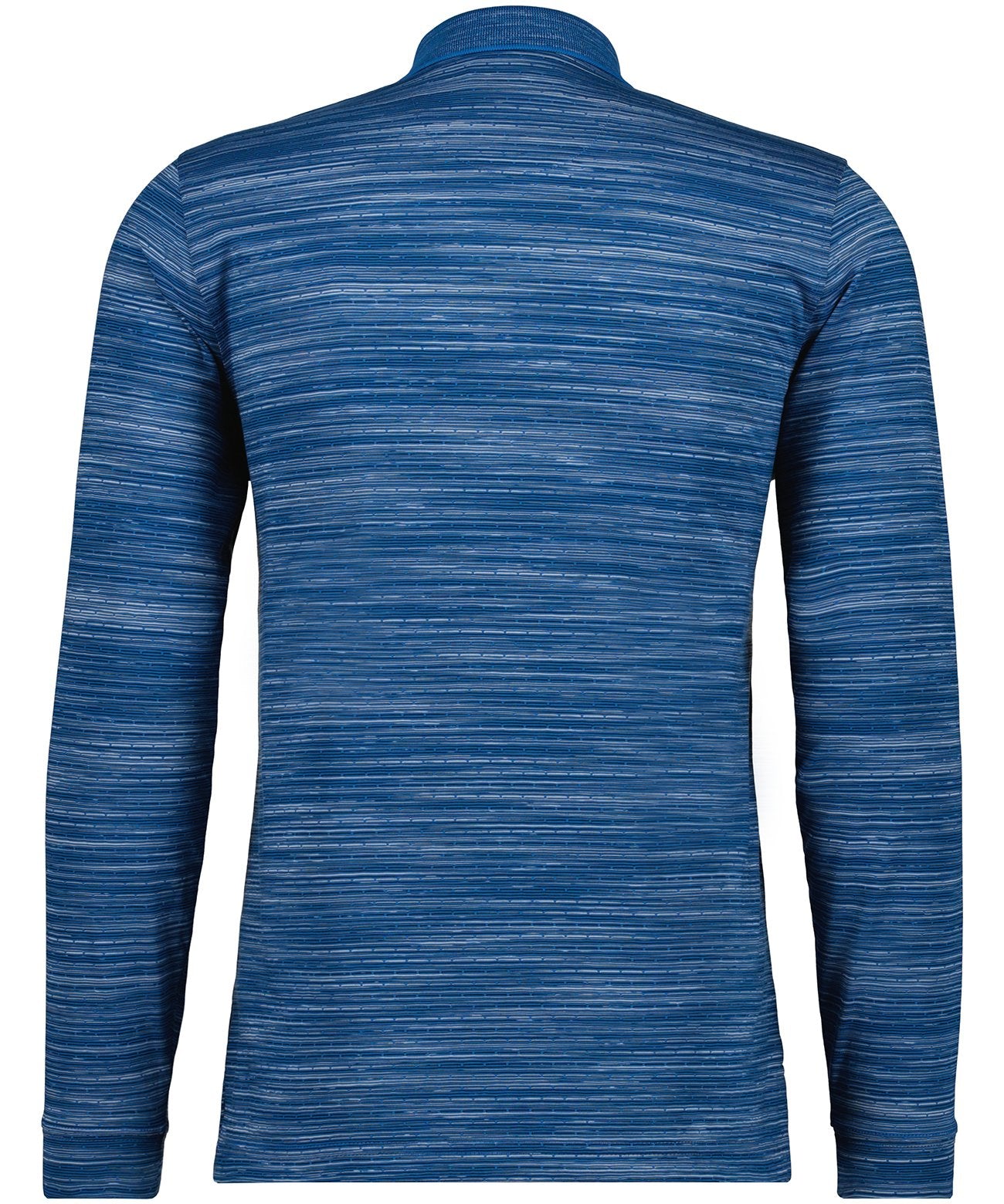 Softknit Jersey-Polo gestreift, Langarm (Dark Taupe)