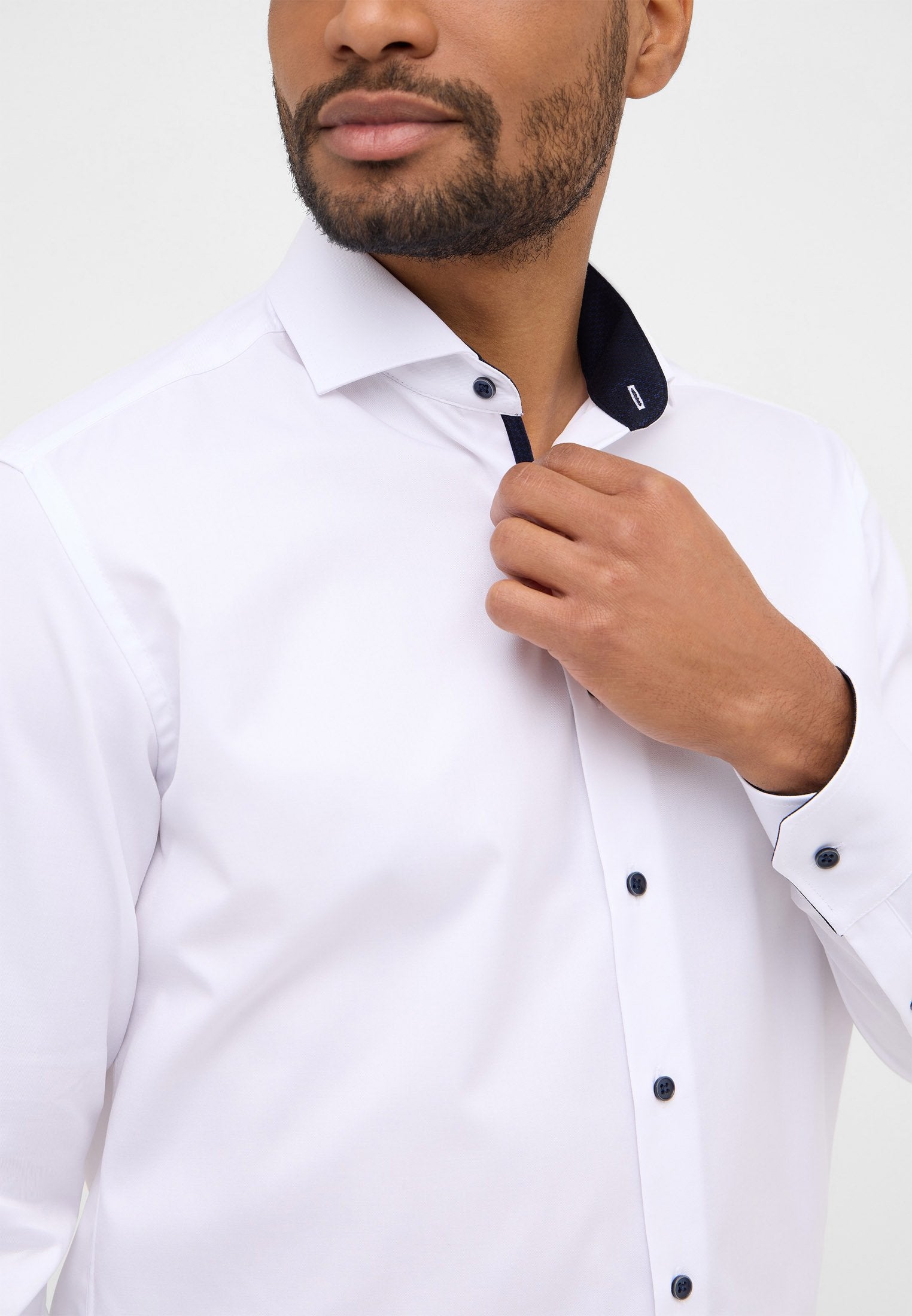 Eterna Langarm Hemd Modern Fit Cover Shirt Twill (Weiss)