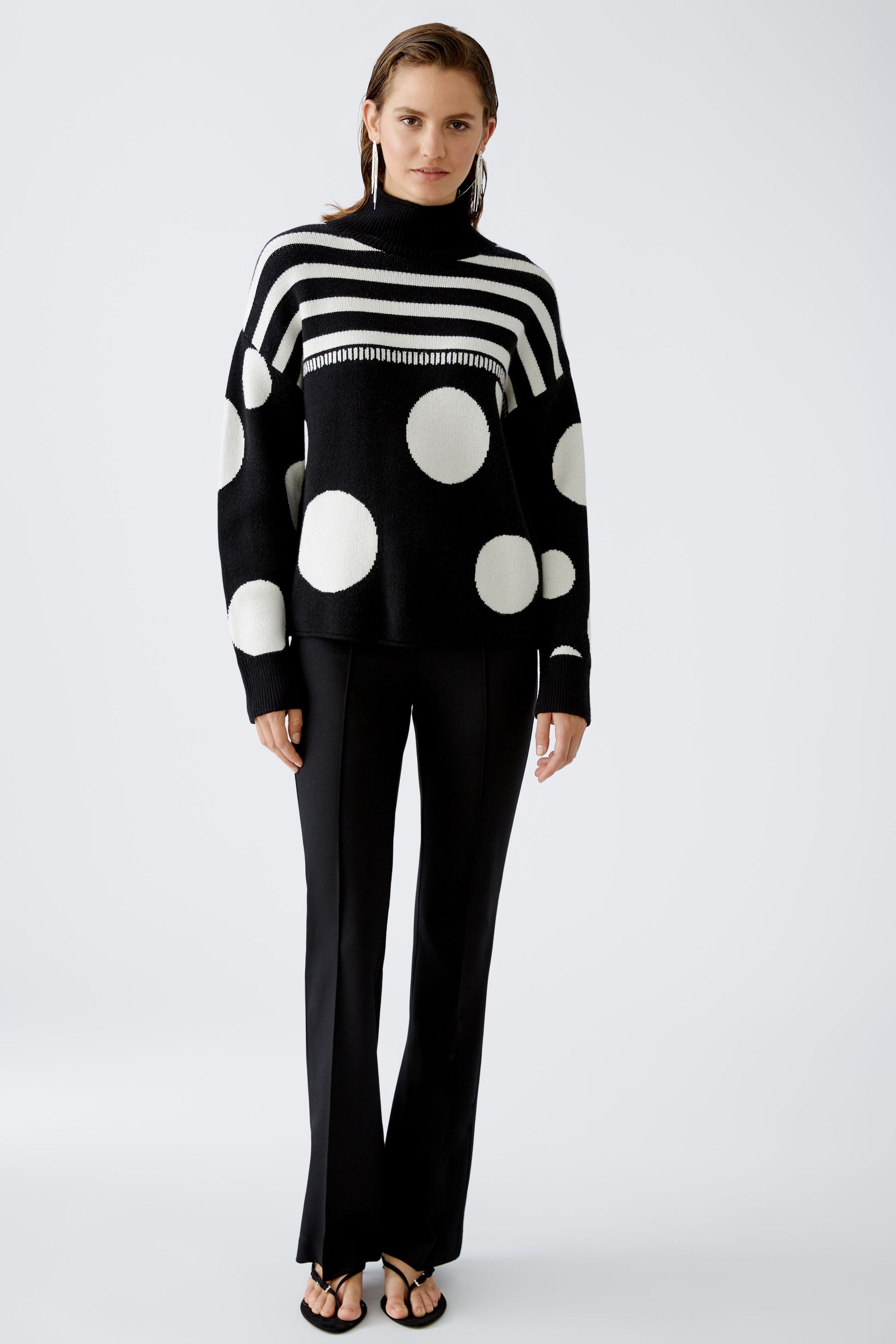 Pullover Viskosemischung (Black Offwhite)