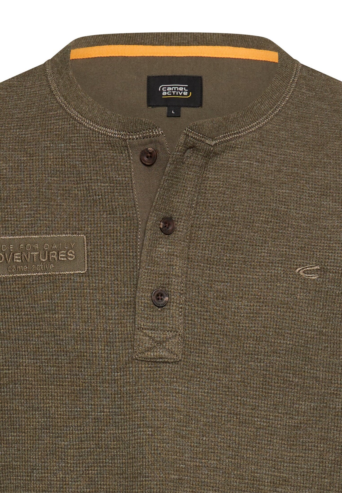 Henley-Shirt aus Organic Cotton (Dark Olive Green)