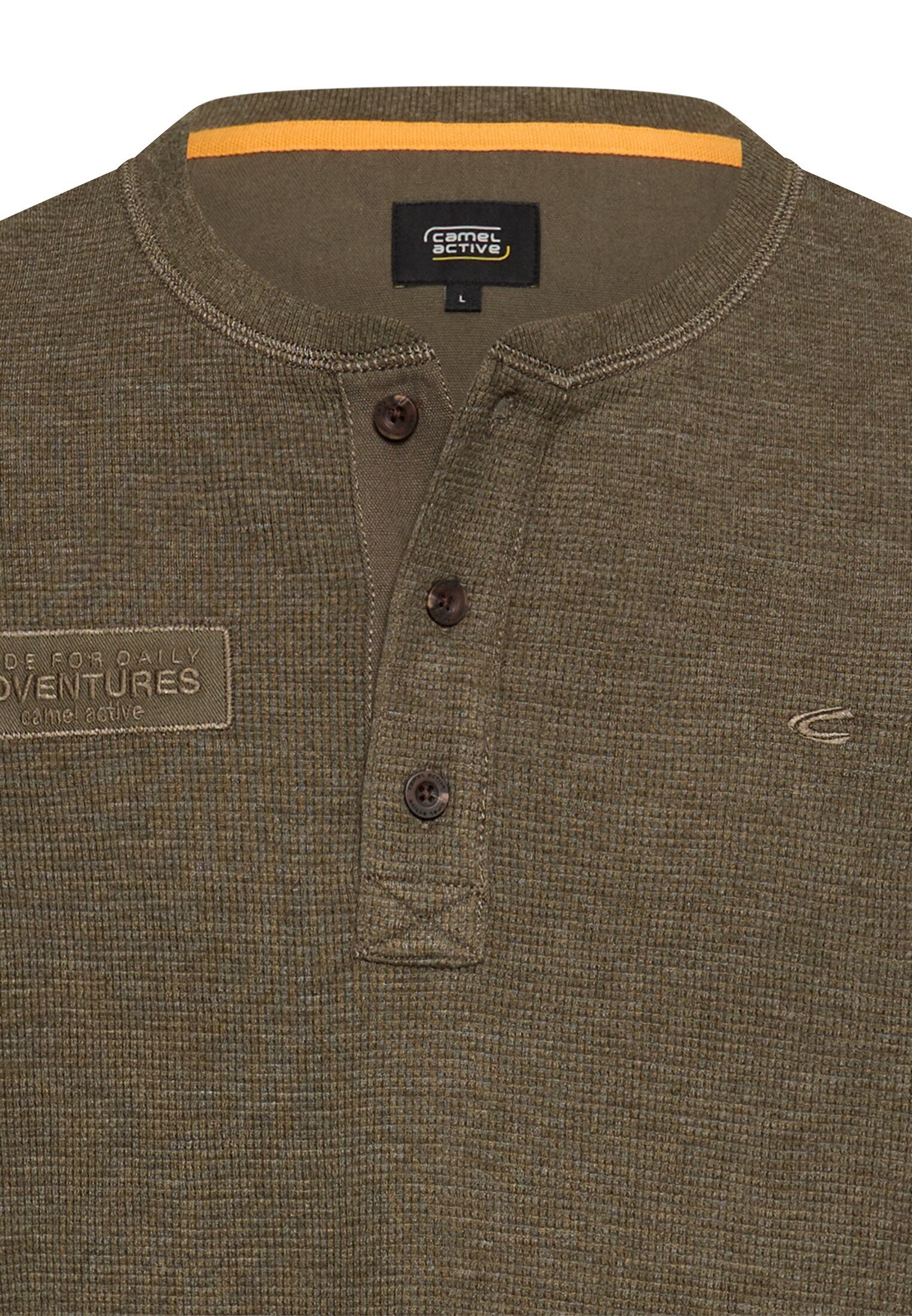 Henley-Shirt aus Organic Cotton (Dark Olive Green)