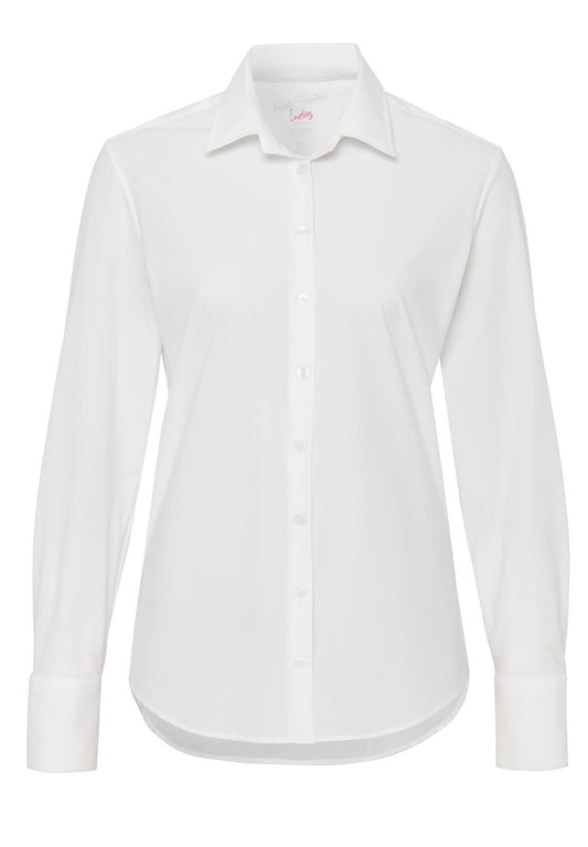 PURE- Functional Bluse Langarm (Uni Weiß)