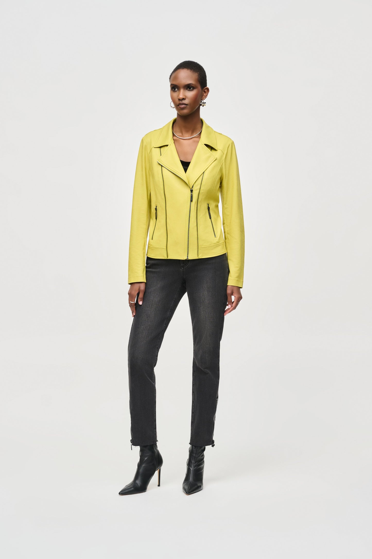 Beschichtete Bikerjacke (Wasabi)