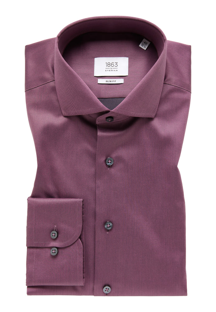 ETERNA unifarbenes Gentle Shirt SLIM FIT (Flieder-lila)