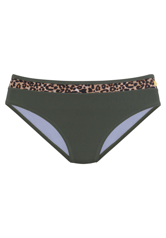 lascana Bikinihose normal (Oliv-leo)