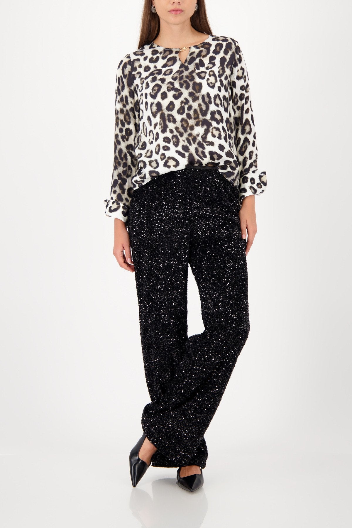 Bluse (Schwarz Gemuster)