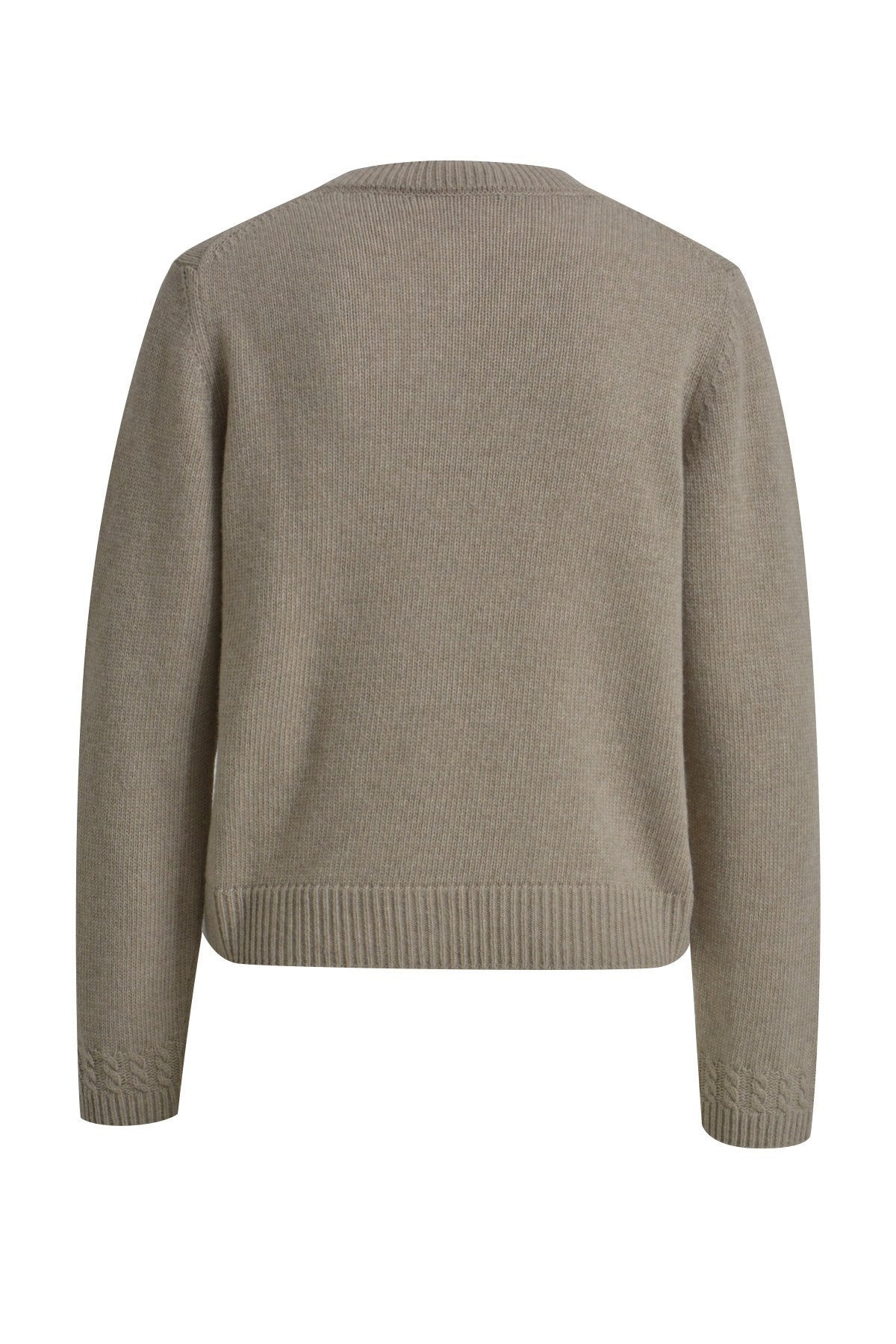 Round Neck Button Cardigan (Taupe)