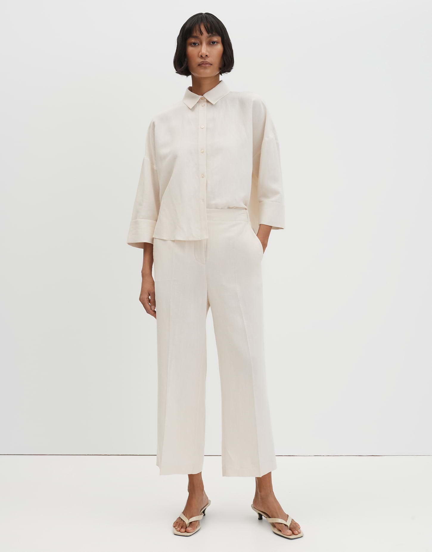 Celino cropped linen (Natural Glaze)