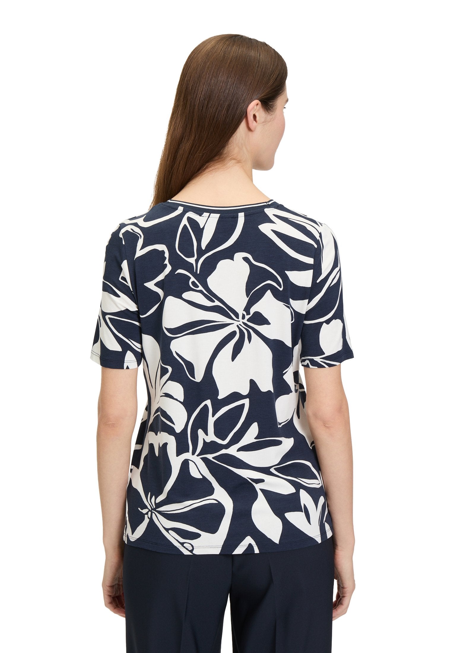 Basic Shirt (Dark Blue/cream)
