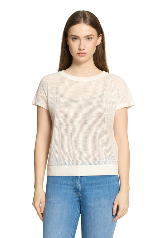 Lochstrick-Pullover (Offwhite)