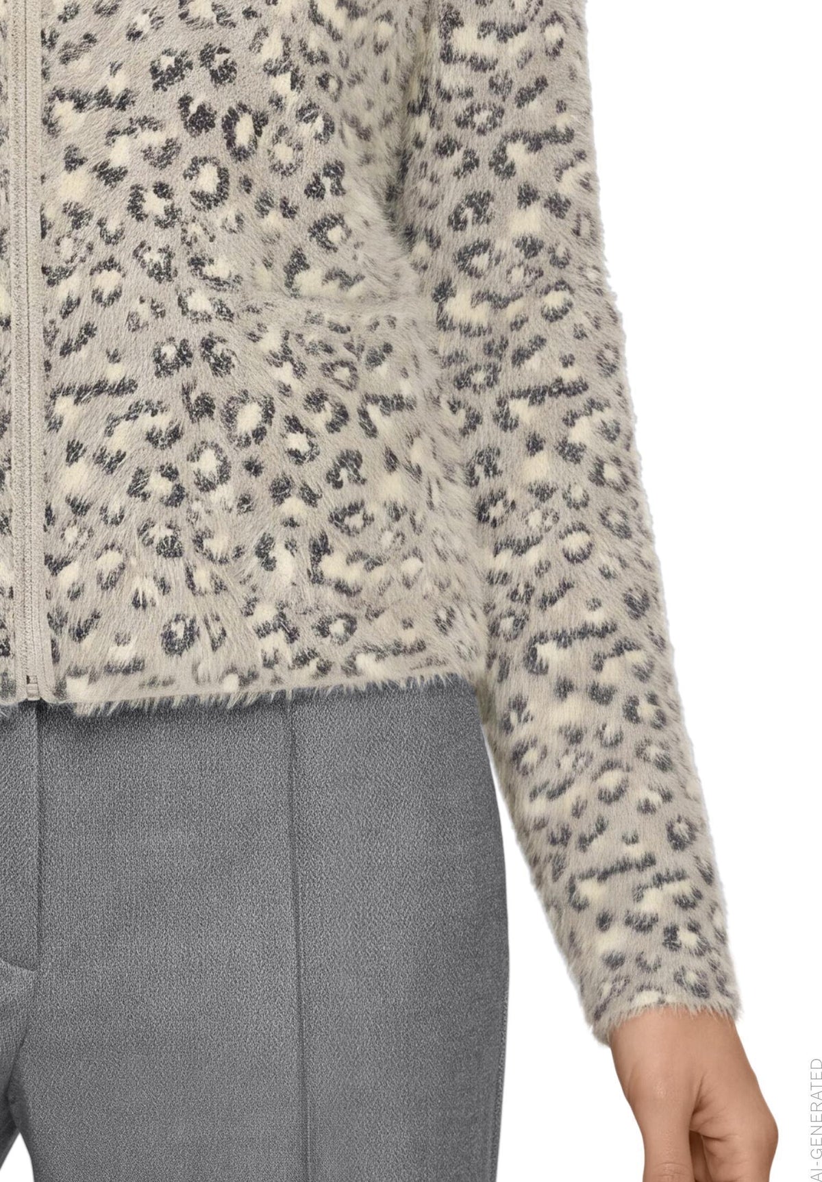 Casual-Strickjacke (Patch Grey/beig)