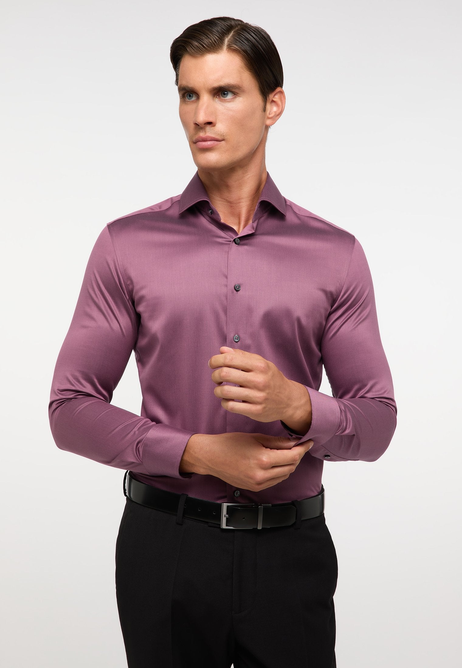 Luxury Shirt Twill Langarm (Flieder-lila)