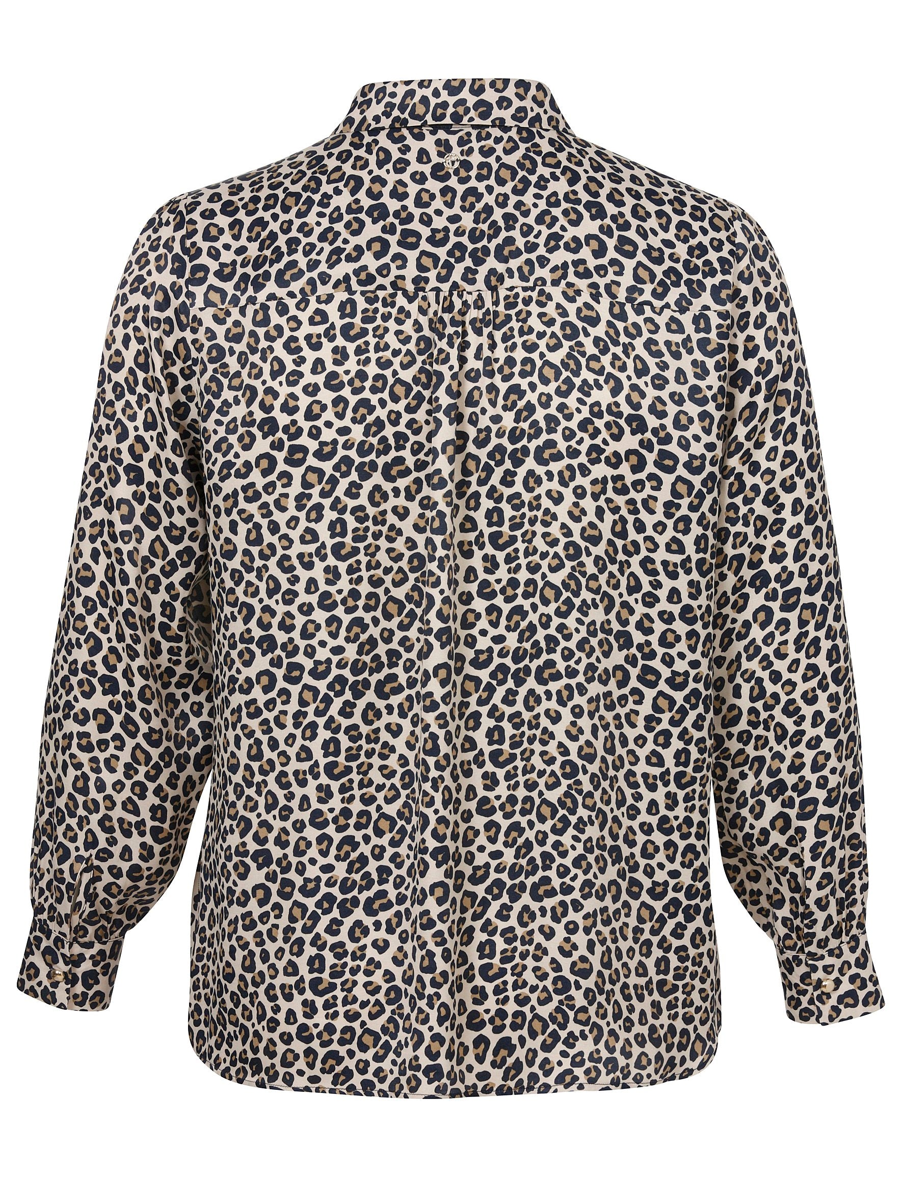 Bluse Kragen 1/1 Arm Druck (Camel Multicolor)