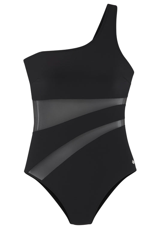 lascana Badeanzug one shoulder (Black)