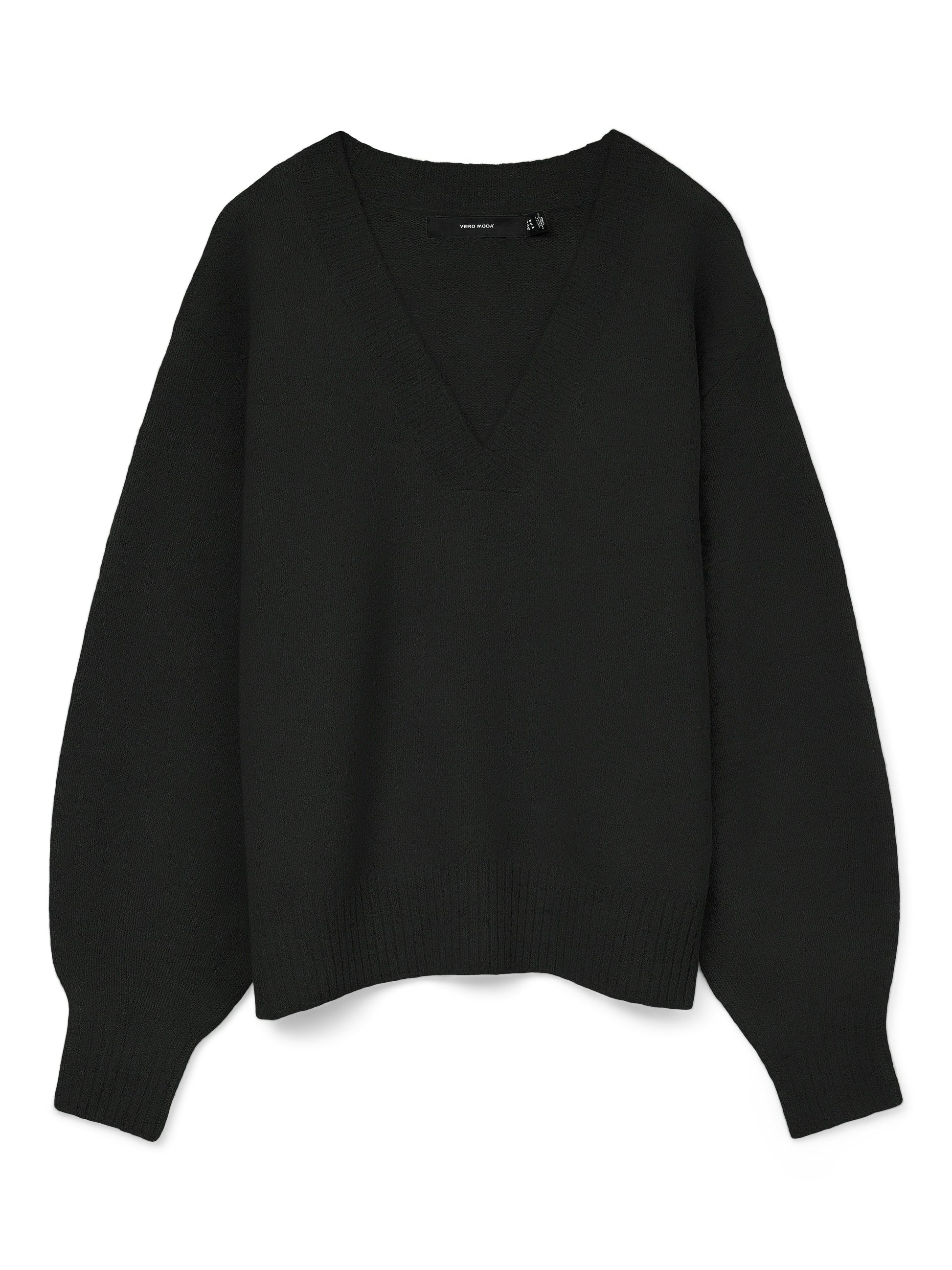 Vmboom Ls V-neck Pullover Noos (Black)