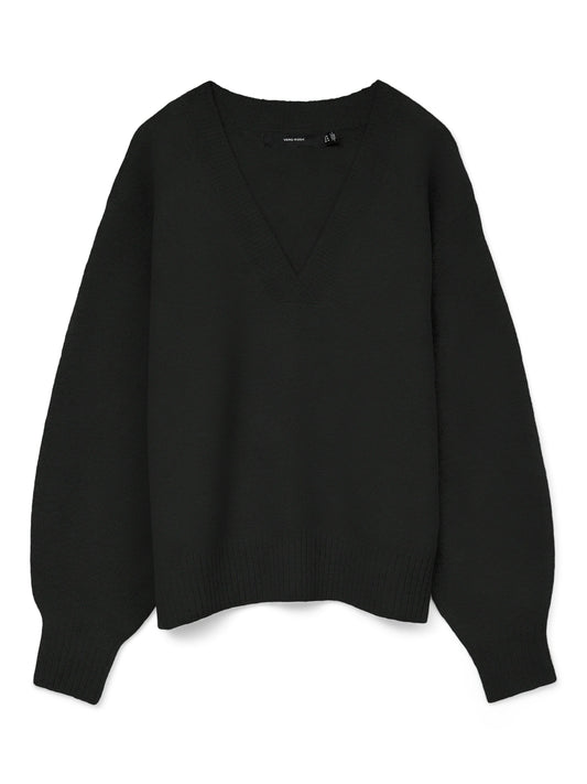 Vmboom Ls V-neck Pullover Noos (Black)