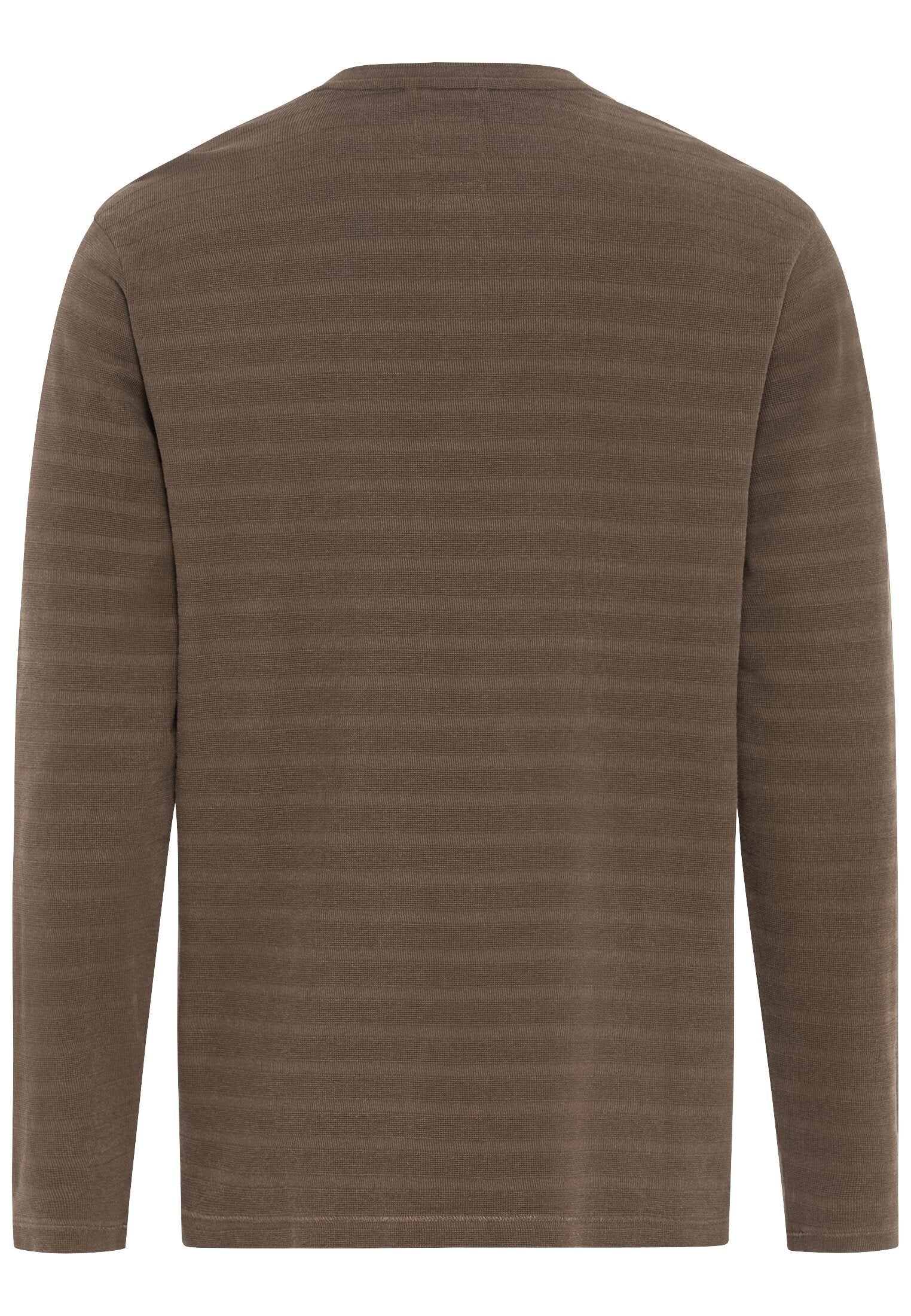 Langarm Henleyshirt aus reiner Baumwolle (Dark Choclate)