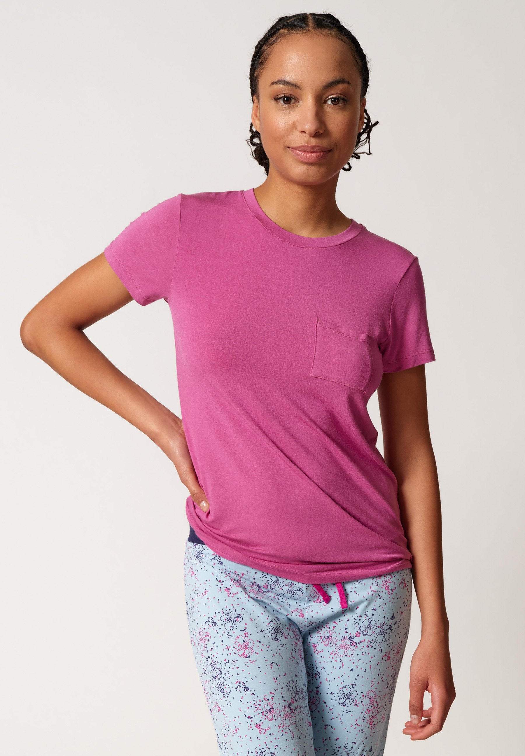 Skiny Damen Shirt kurzarm Night In Skiny 02 (Fading Berry)