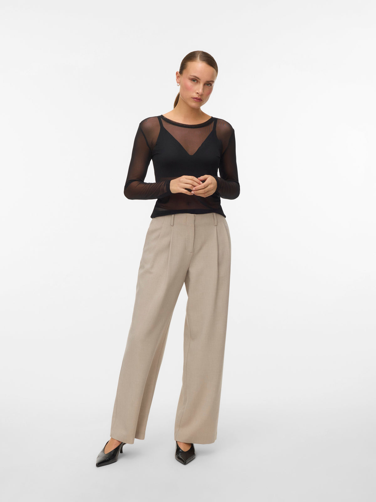Vmlova Ls Mesh Top Jrs Noos (Black)